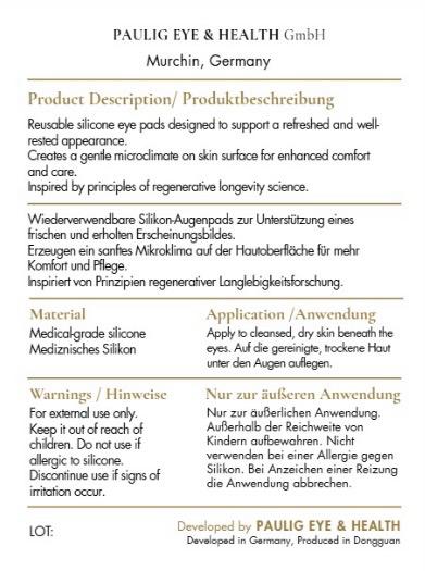 Textblatt mit Produktbeschreibung in Schwarz Gold auf Weiß, sachlich
